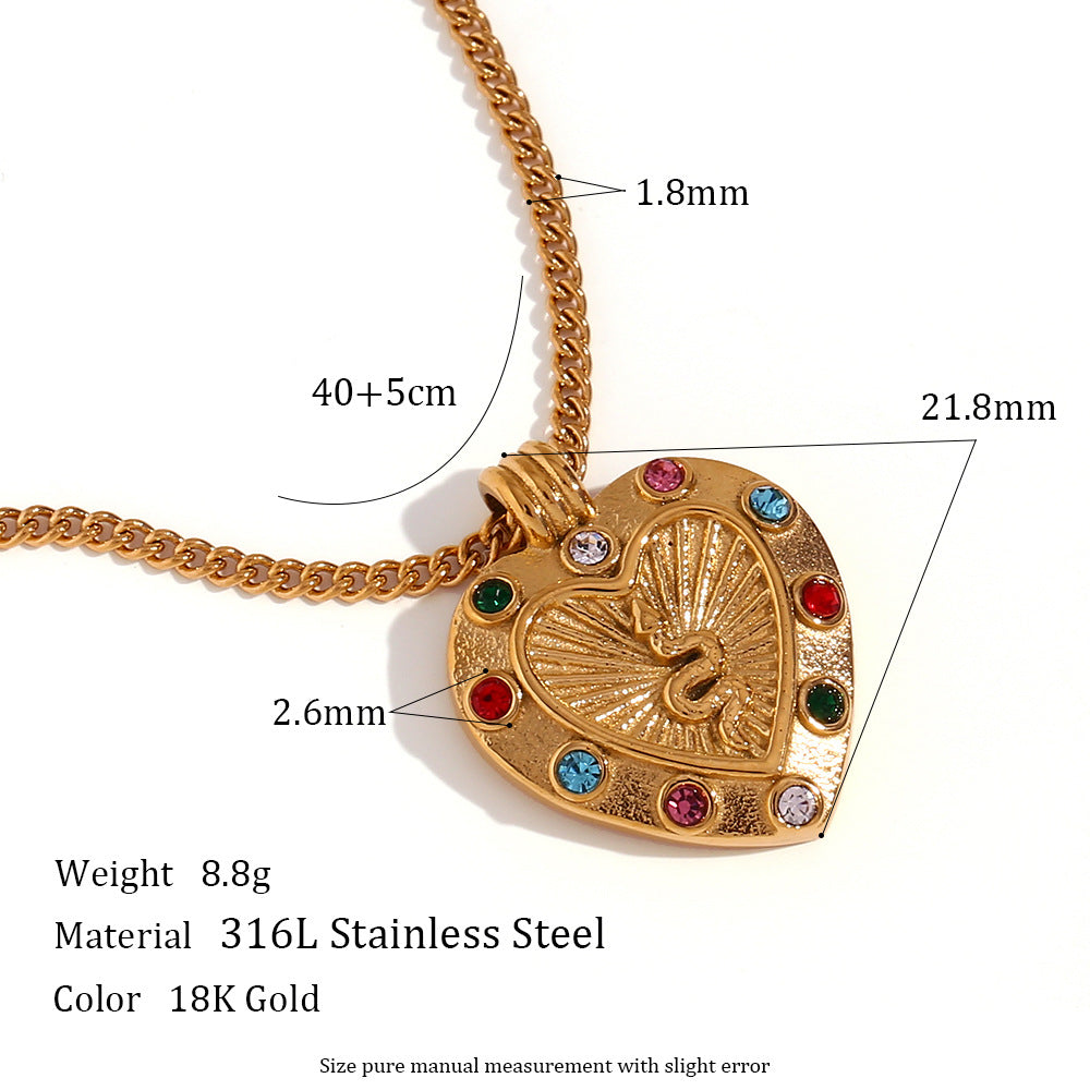 Snake Heart  Colored Diamond Pendant | Melaurica