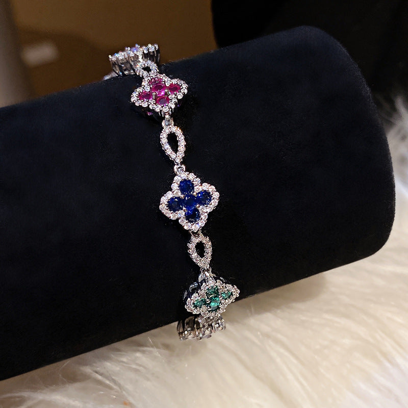 Melaurica Multicolor Zircon Clover Bracelet