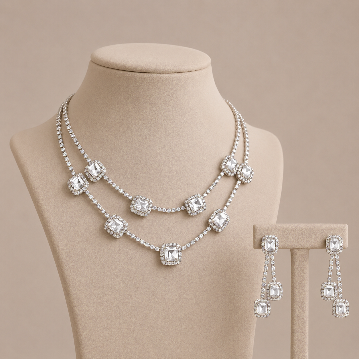 Melaurica White Stone Zircon Jewelry Set