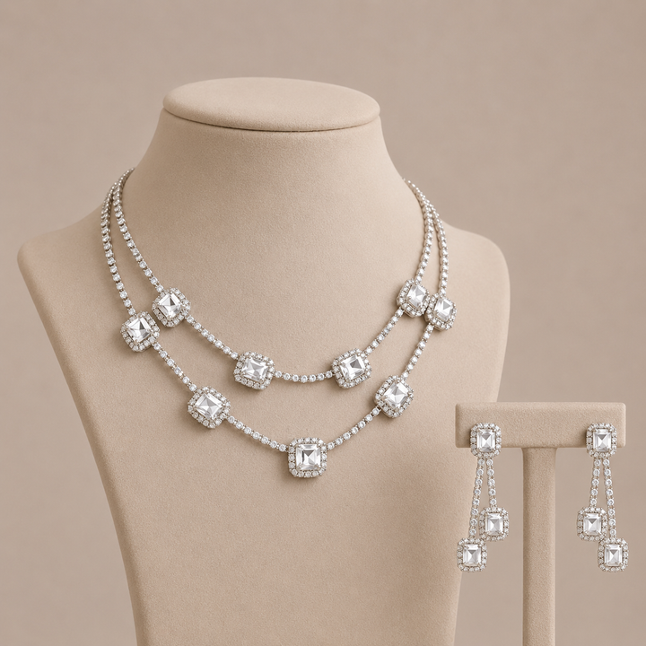 Melaurica White Stone Zircon Jewelry Set
