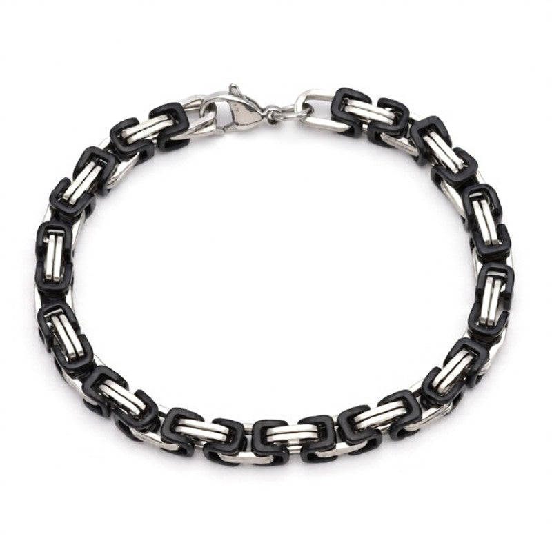 Silver & Black Chain Hip Hop Bracelet