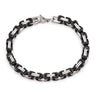 Hip Hop Chain Bracelet Silver + Black