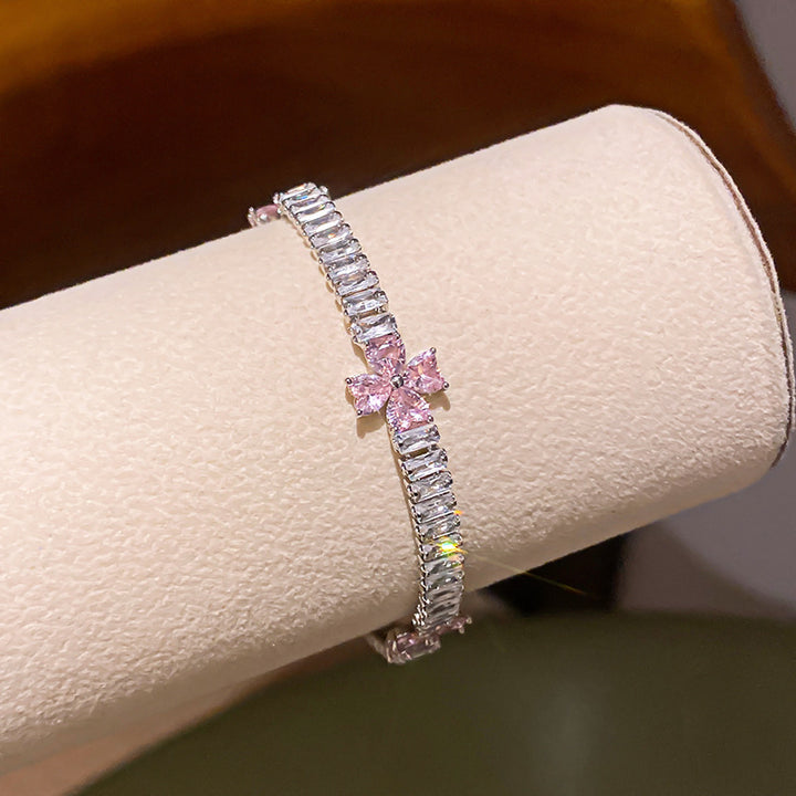 Melaurica Pink Butterfly Baguette Bracelet
