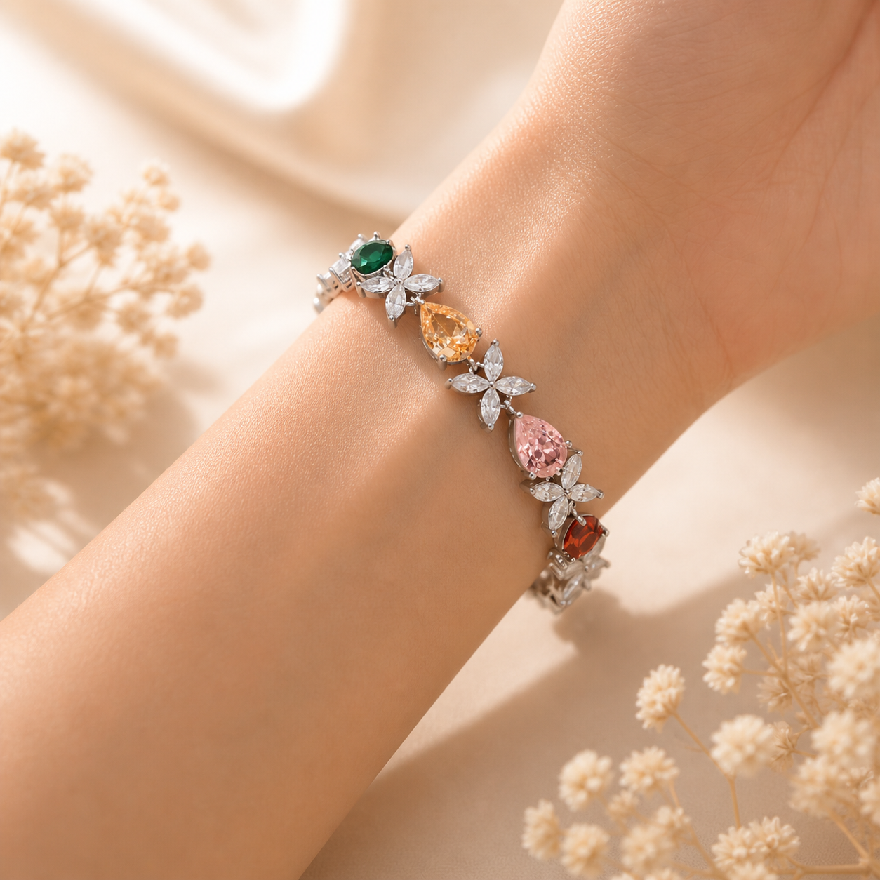 Melaurica Multicolor Teardrop Zircon Bracelet