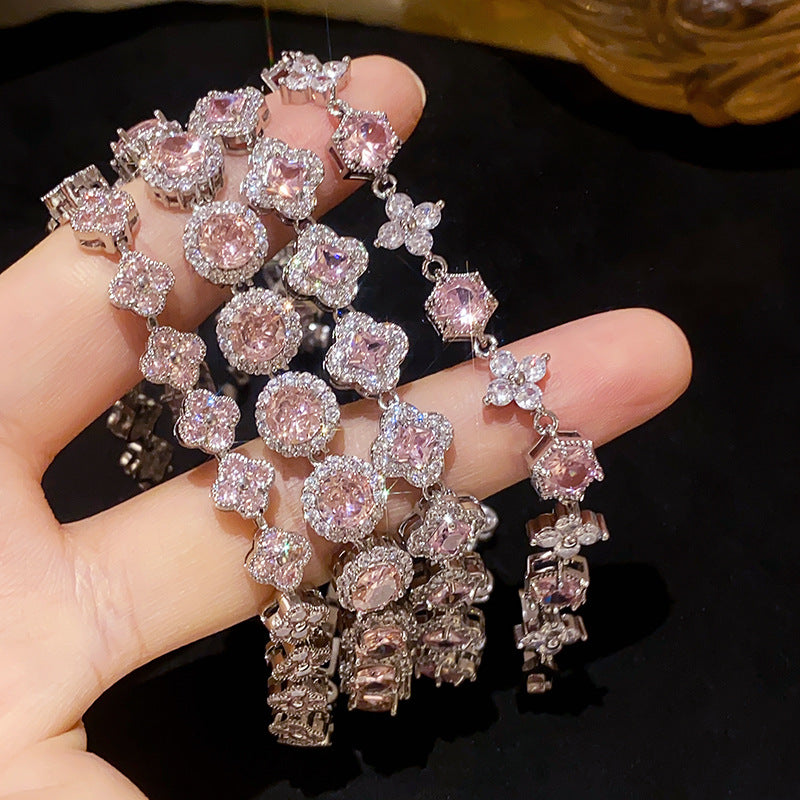 Melaurica Pink Zircon Luxury Bracelet for Women