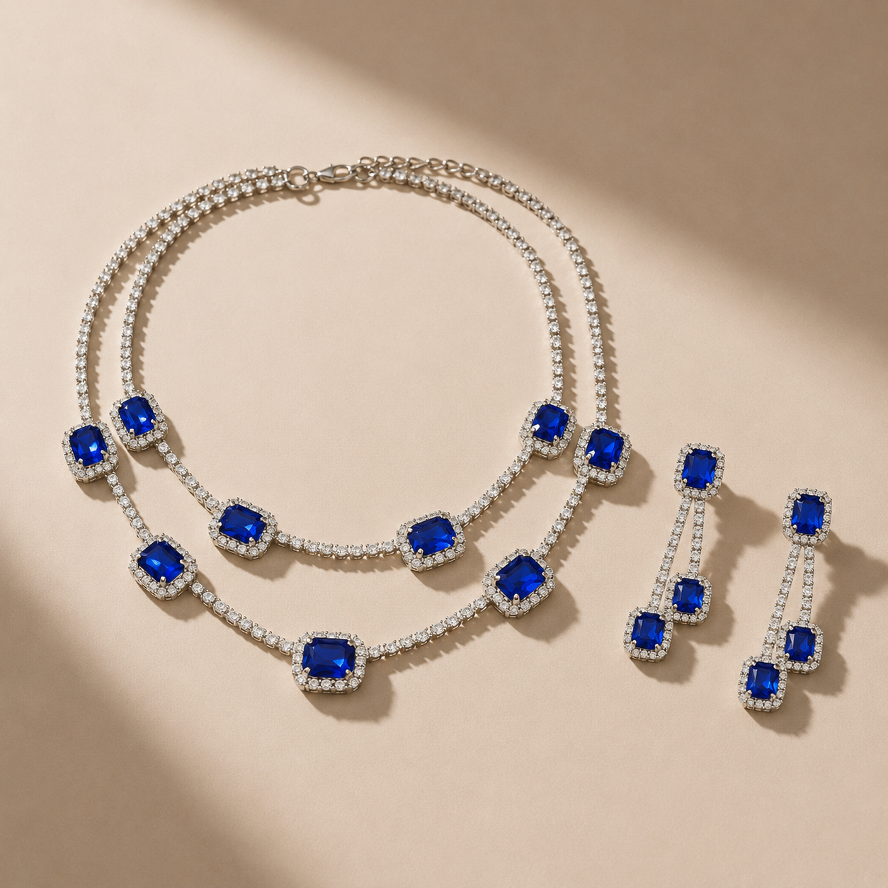 Melaurica Blue Stone Zircon Jewelry Set