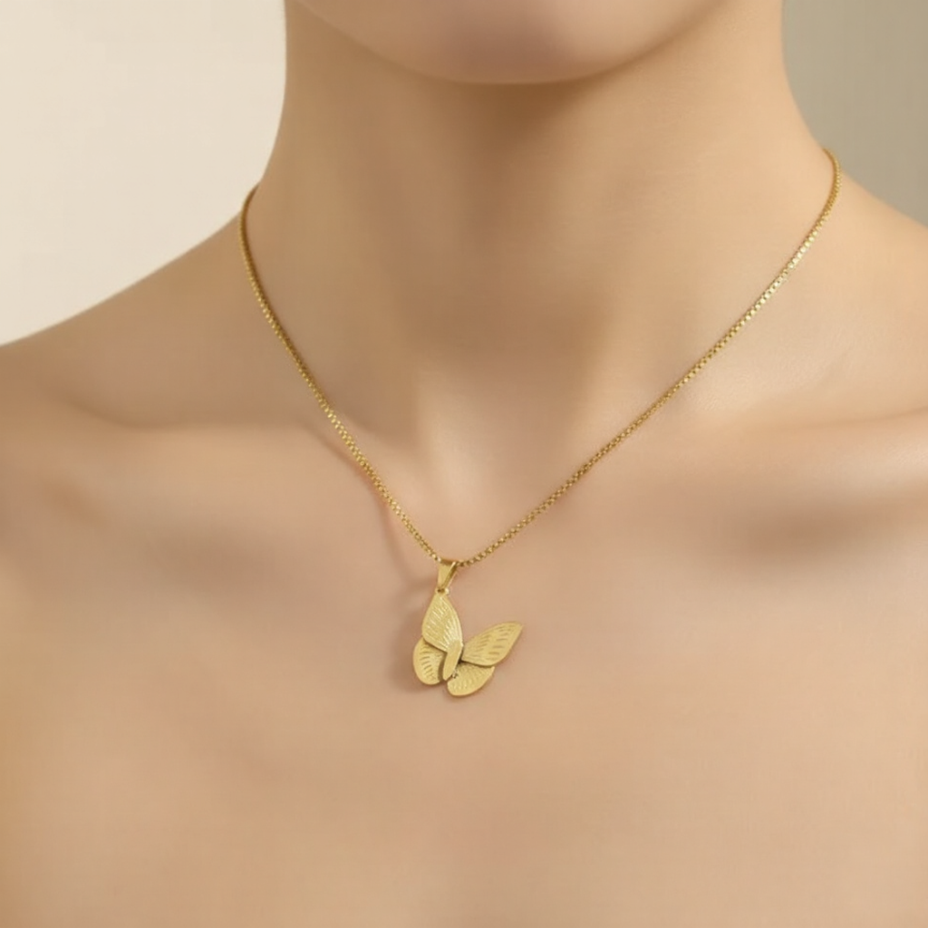 Butterfly Titanium steel Necklace