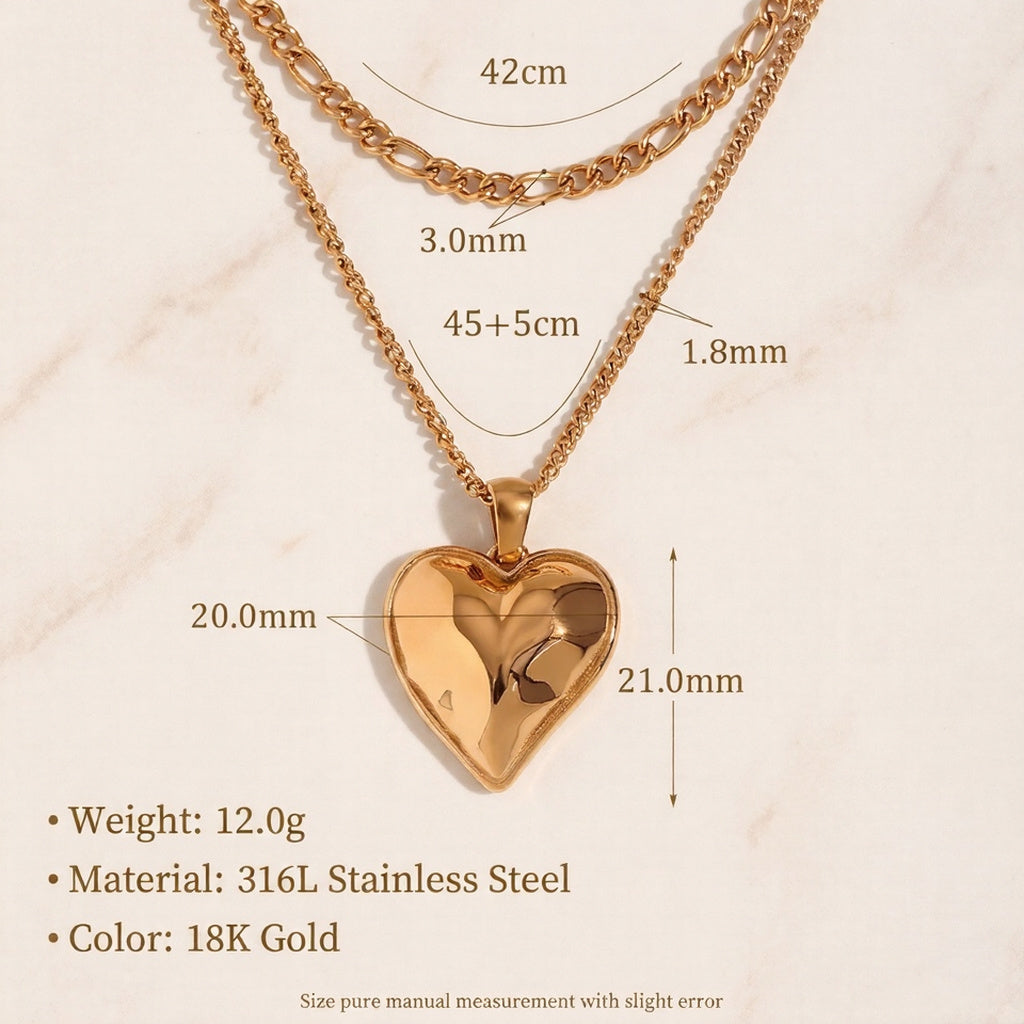 Melaurica Gold-Tone Heart Layered Necklace