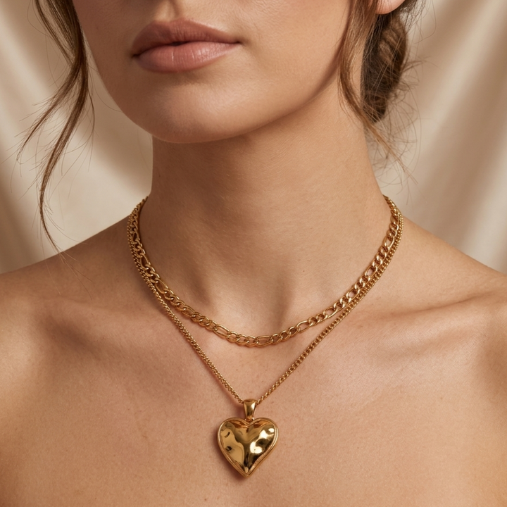 Melaurica Gold-Tone Heart Layered Necklace