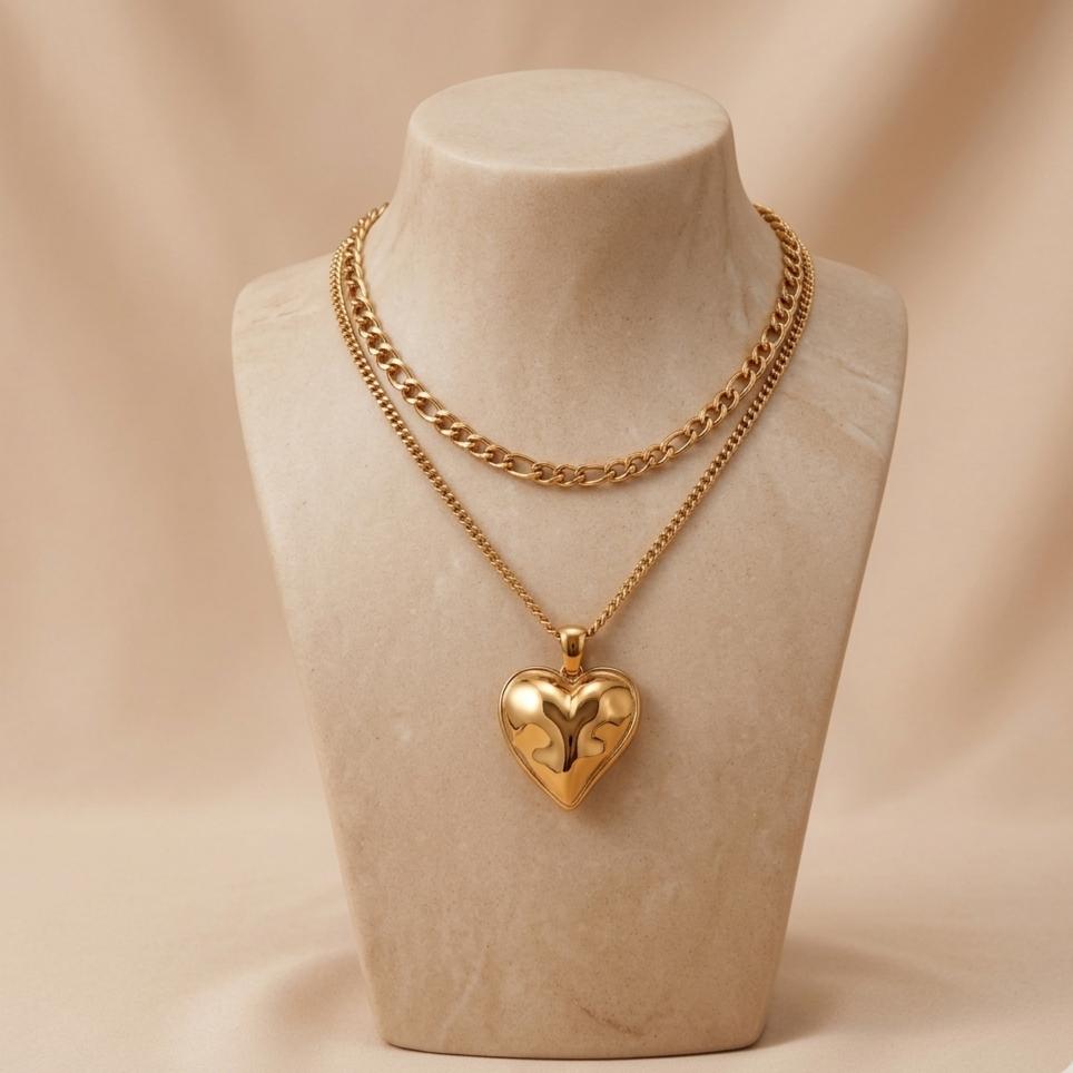 Melaurica Gold-Tone Heart Layered Necklace