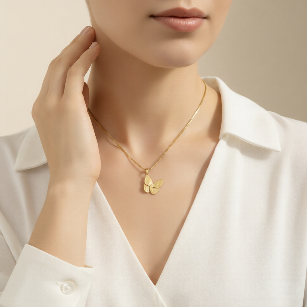 Butterfly Titanium steel Necklace