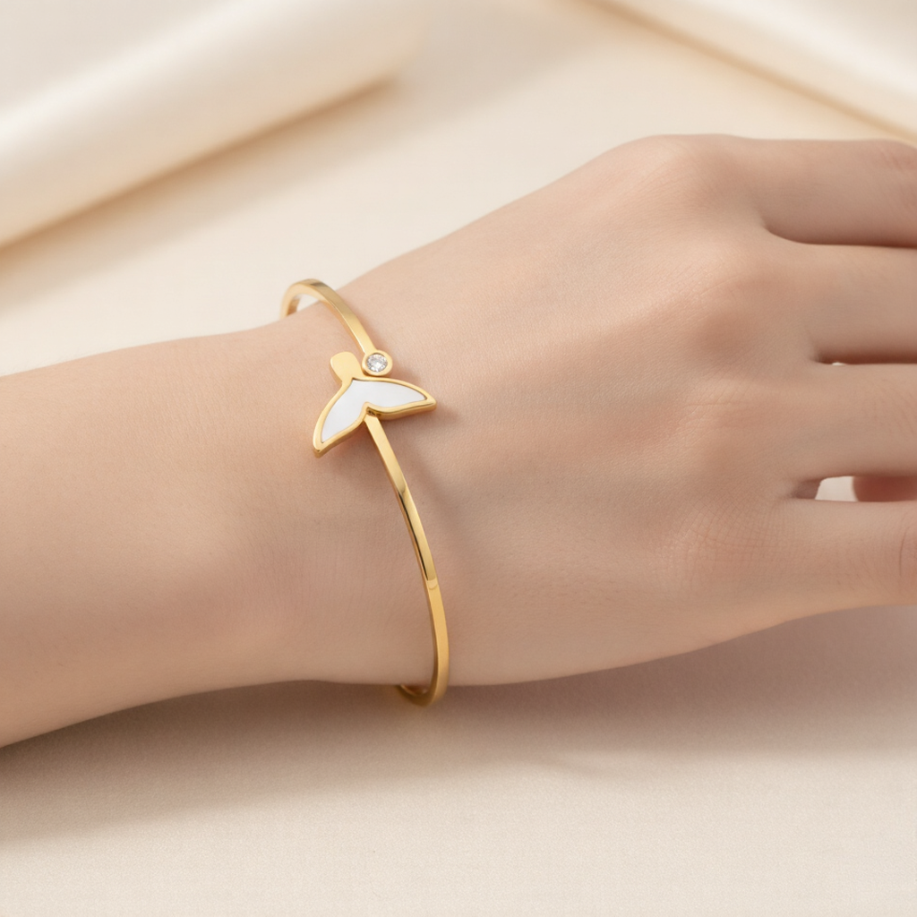 Rhinestone Butterfly Gold Bracelet for Women