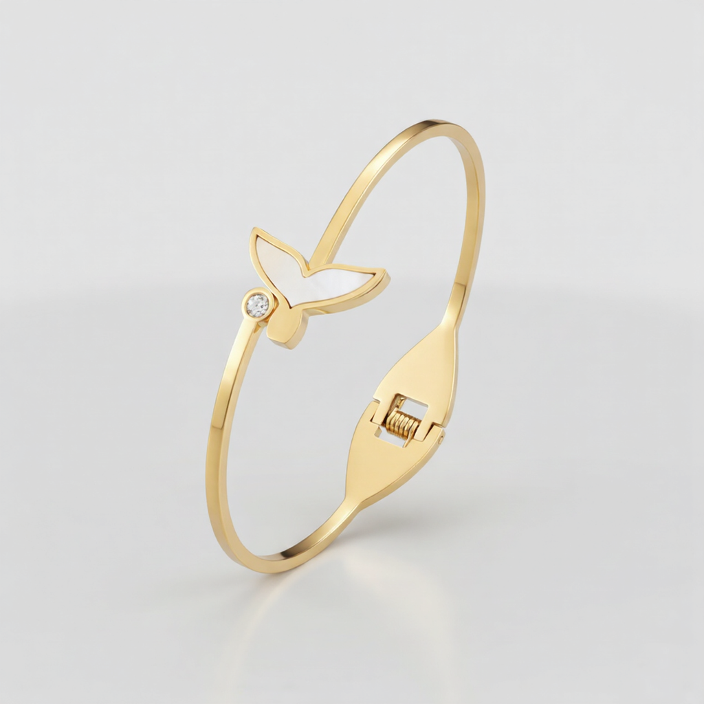 Rhinestone Butterfly Gold Bracelet for Women