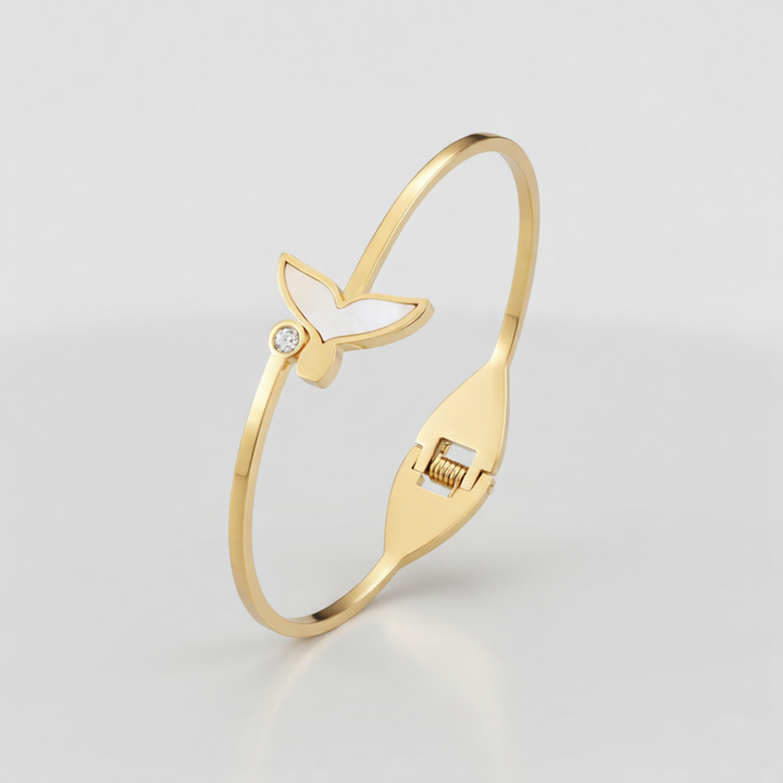 Rhinestone Butterfly Gold Bracelet for Women