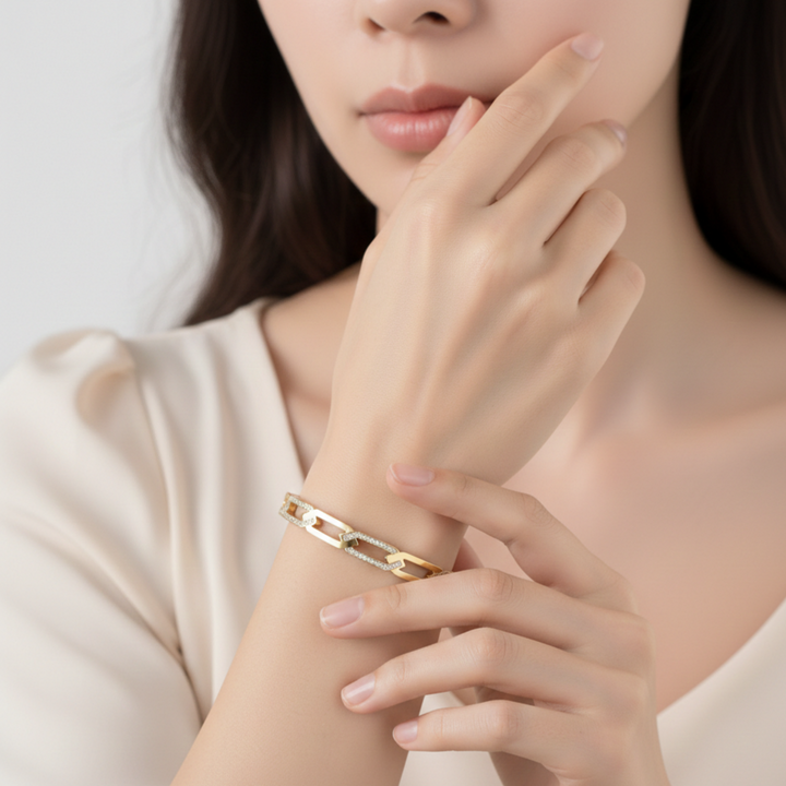 Gold Roman Numeral Bracelet for Women