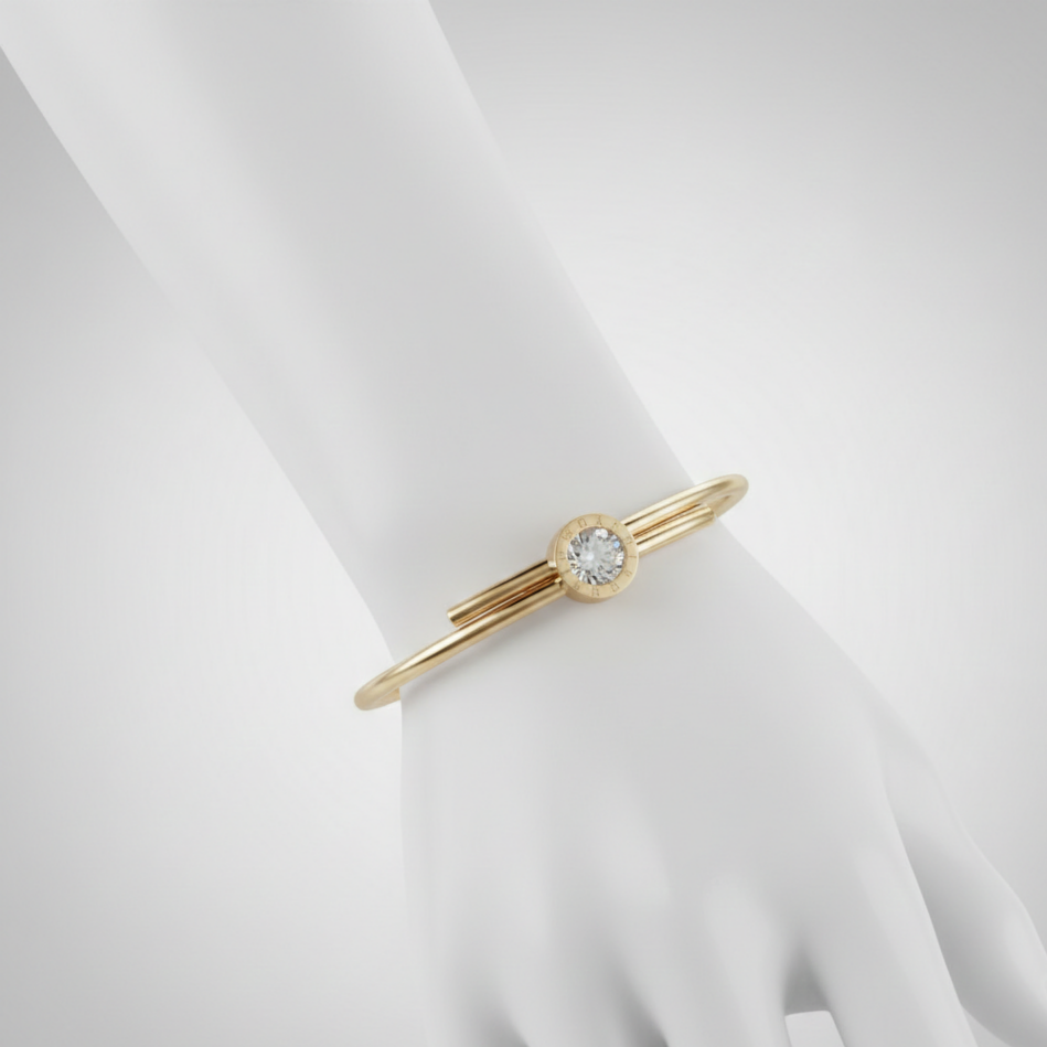 Roman Zircon Gold Bangle
