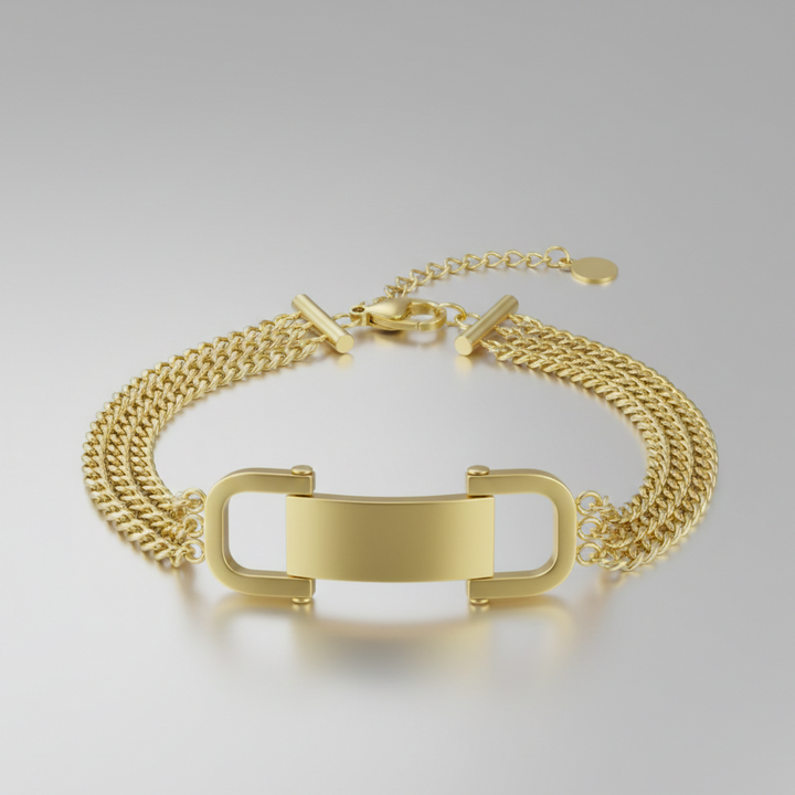 Roman Numeral Lock Charm Bracelet