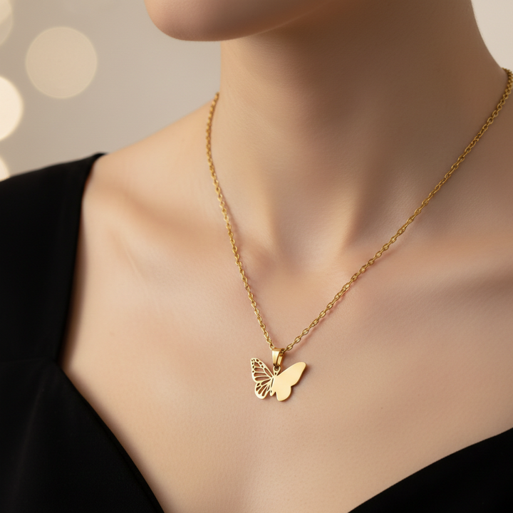 18K Gold Plated Butterfly Pendant