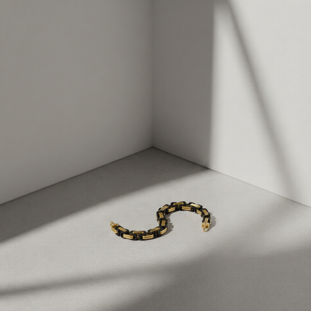 Gold + Black Chain Hip Hop Bracelet