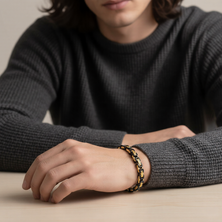 Gold + Black Chain Hip Hop Bracelet