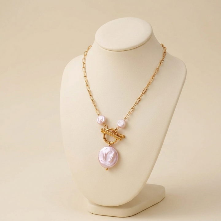 Melaurica Gold-Tone Pearl Pendant Necklace