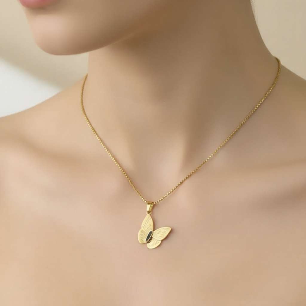 Butterfly Titanium steel Necklace