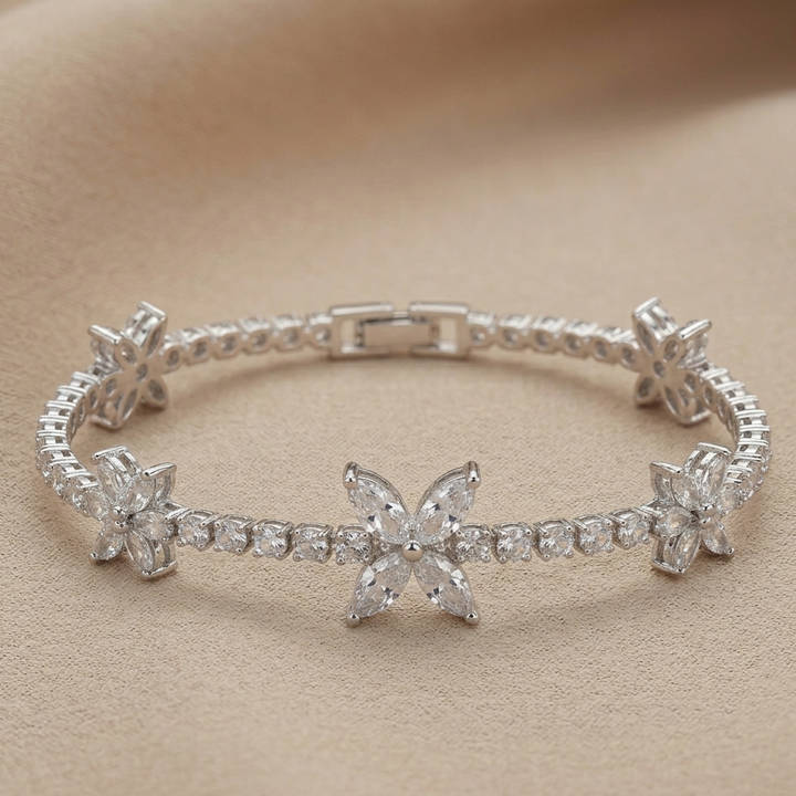 Melaurica Silver-Tone Zircon Butterfly Bracelet