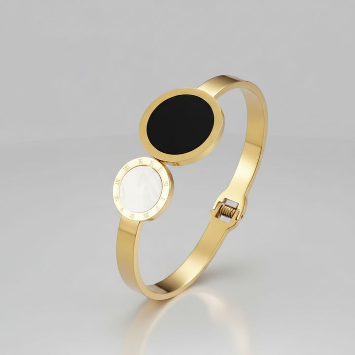 Roman Numeral Gold Bangle Bracelet