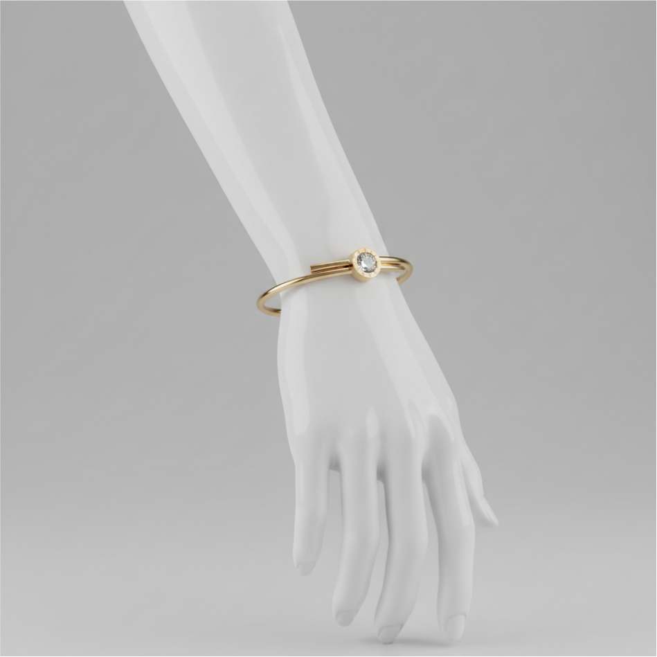Roman Zircon Gold Bangle