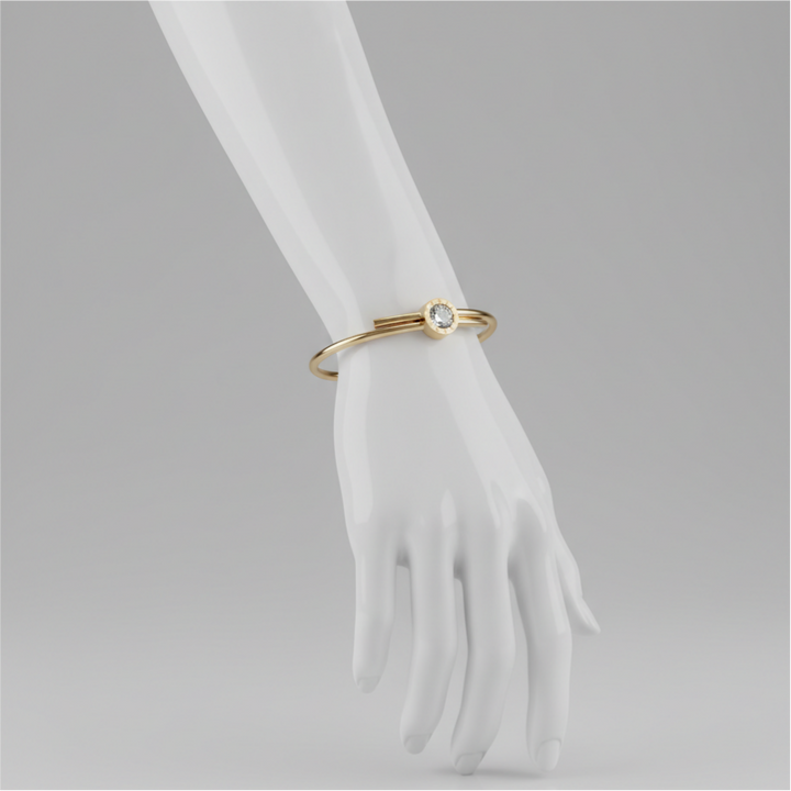 Roman Zircon Gold Bangle