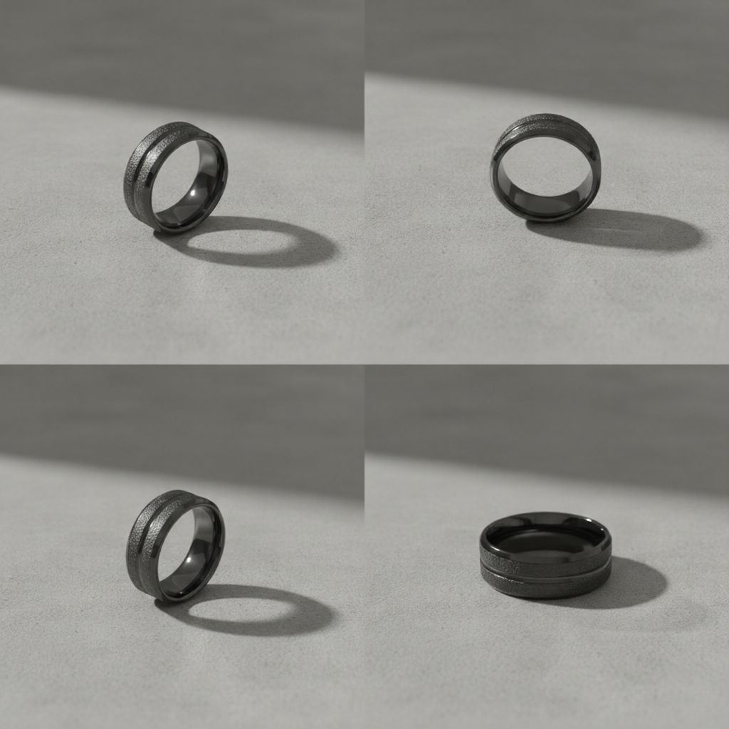 Black Titanium Steel Couple Ring