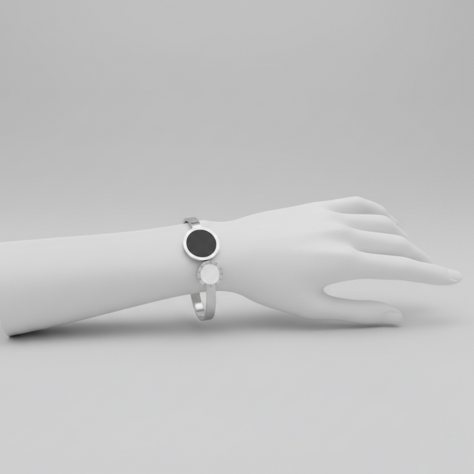 Rhinestone Silver Bangle for Women