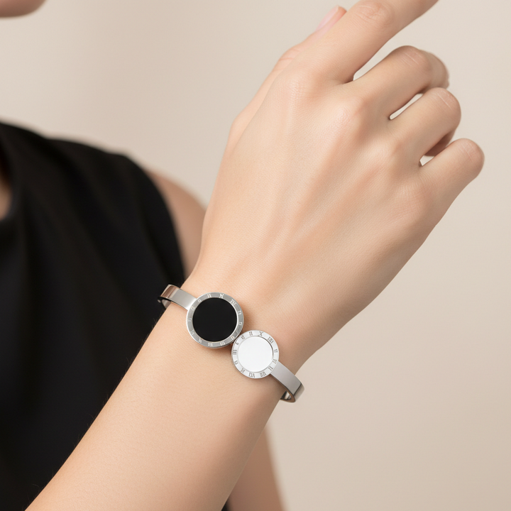 Rhinestone Silver Bangle for Women