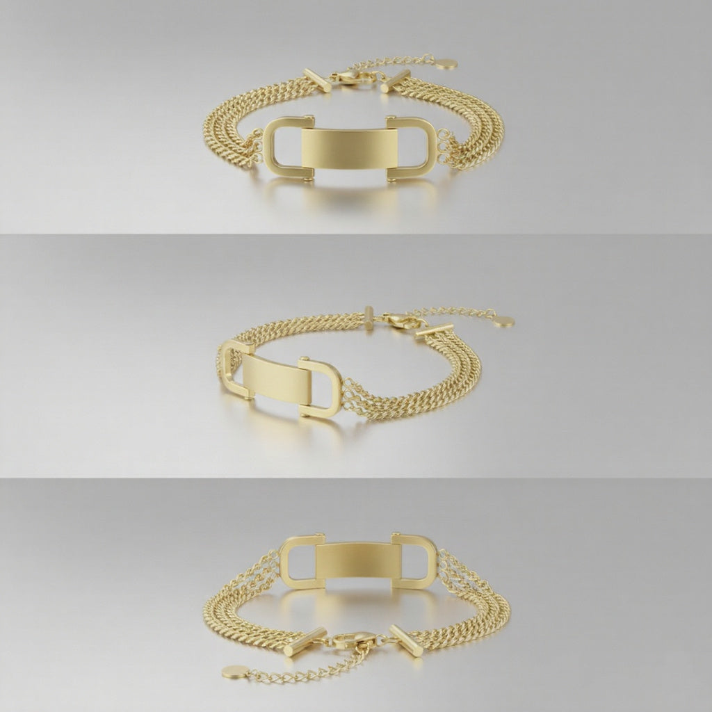 Roman Numeral Lock Charm Bracelet