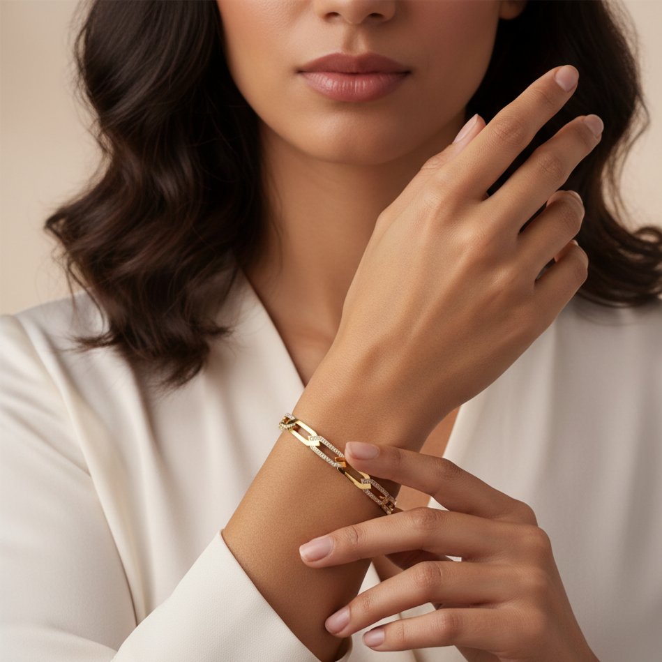 Gold Roman Numeral Bracelet for Women