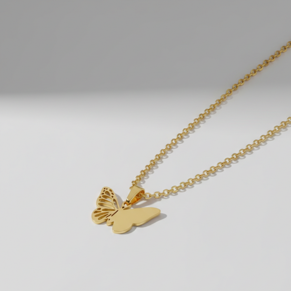 18K Gold Plated Butterfly Pendant