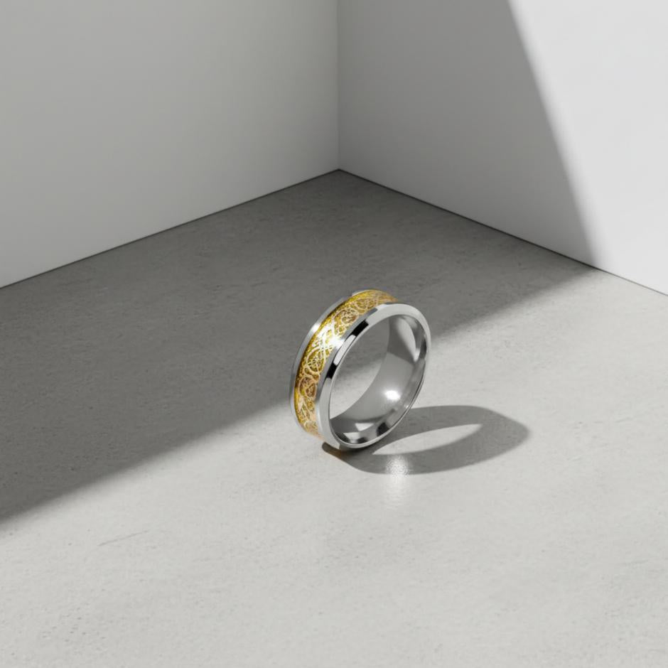 Dragon Ring Stainless Steel – Gold base