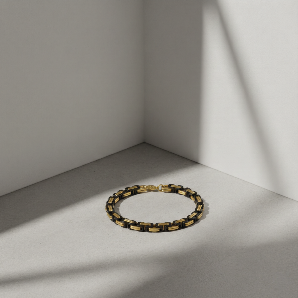 Gold + Black Chain Hip Hop Bracelet