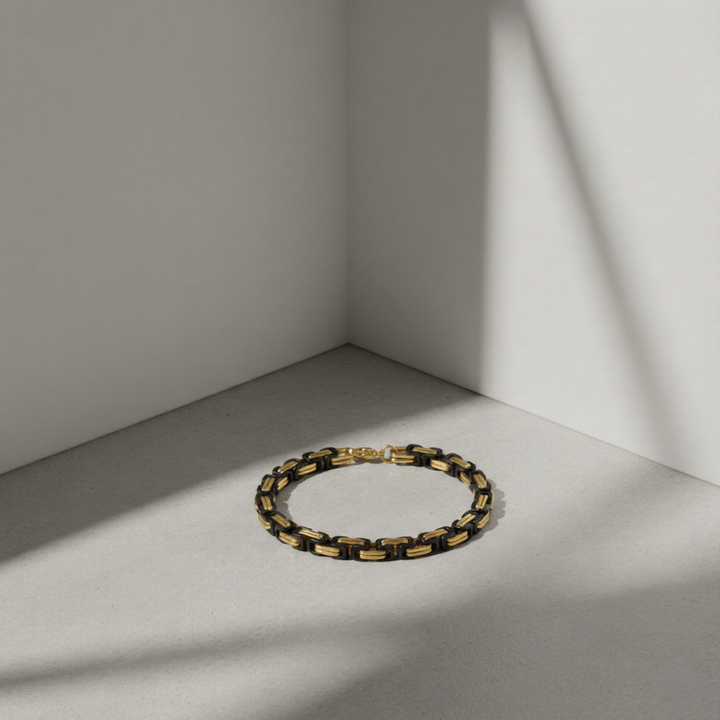 Gold + Black Chain Hip Hop Bracelet