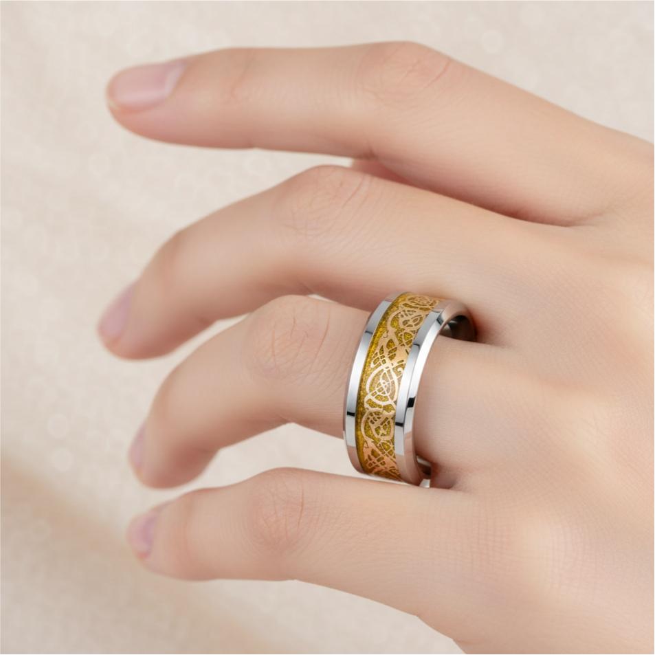 Dragon Ring Stainless Steel – Gold base