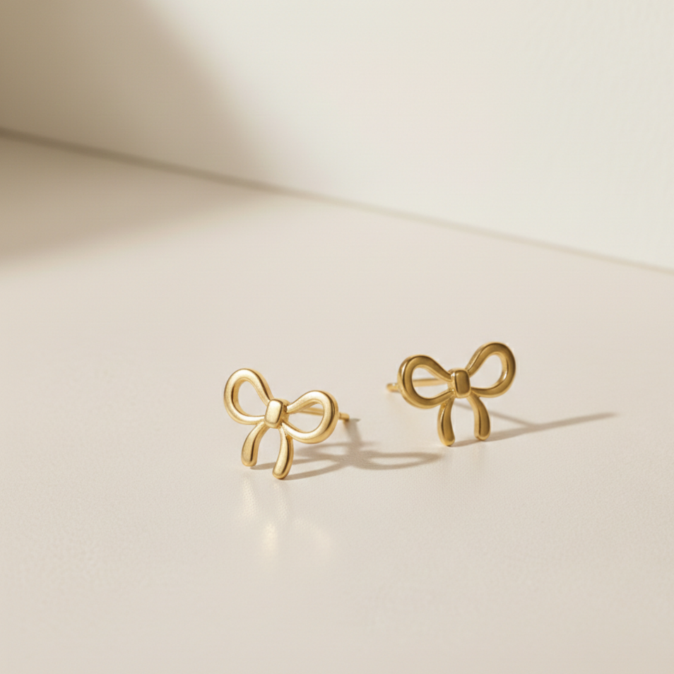 18K Gold Butterfly Earrings for Women