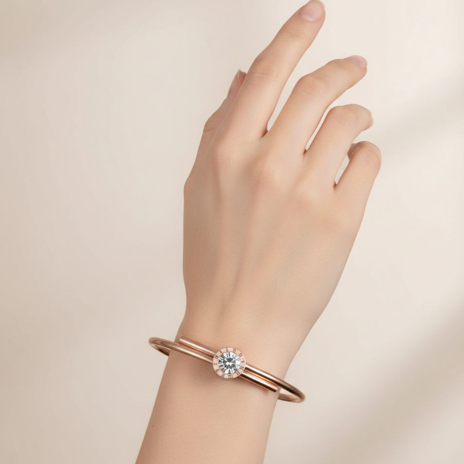 Roman Zircon Rose Pink Bangle