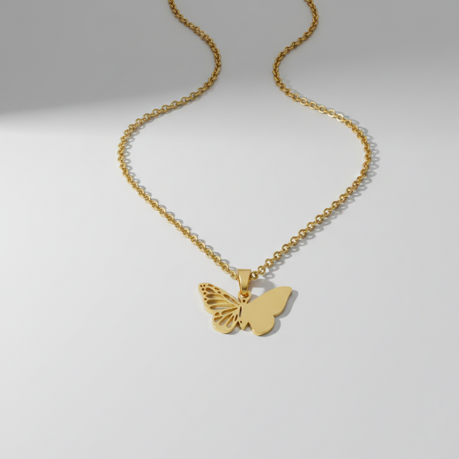 18K Gold Plated Butterfly Pendant