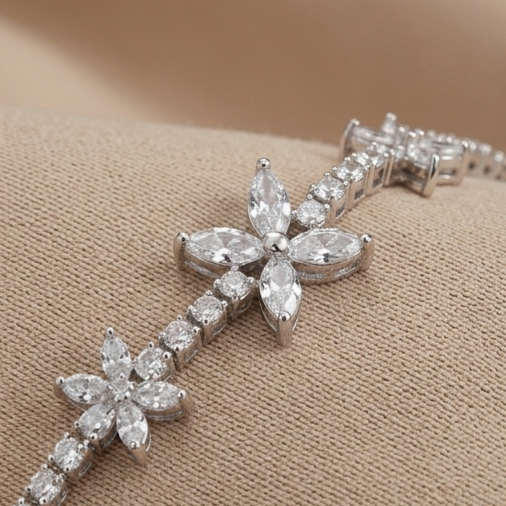 Melaurica Silver-Tone Zircon Butterfly Bracelet