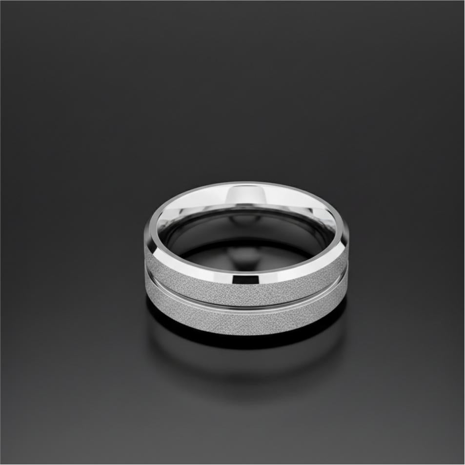 Silver Titanium Steel Couple Ring