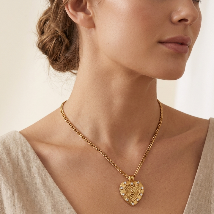 Melaurica Gold-Tone Heart Pendant Necklace
