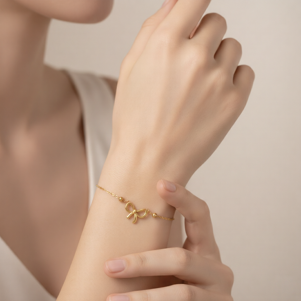 18K Gold Butterfly Bracelet for Women