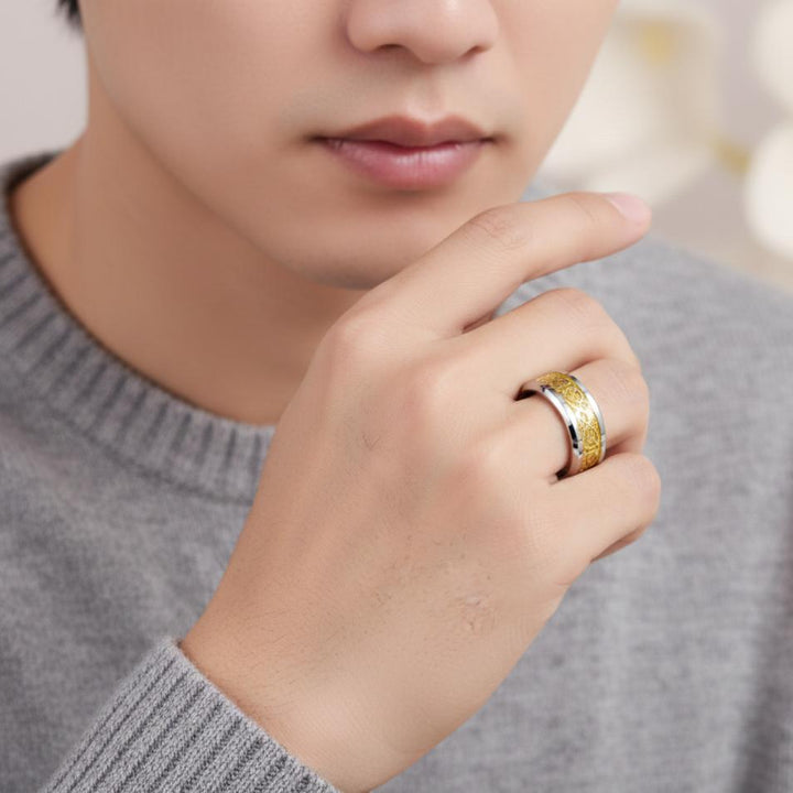 Dragon Ring Stainless Steel – Gold base
