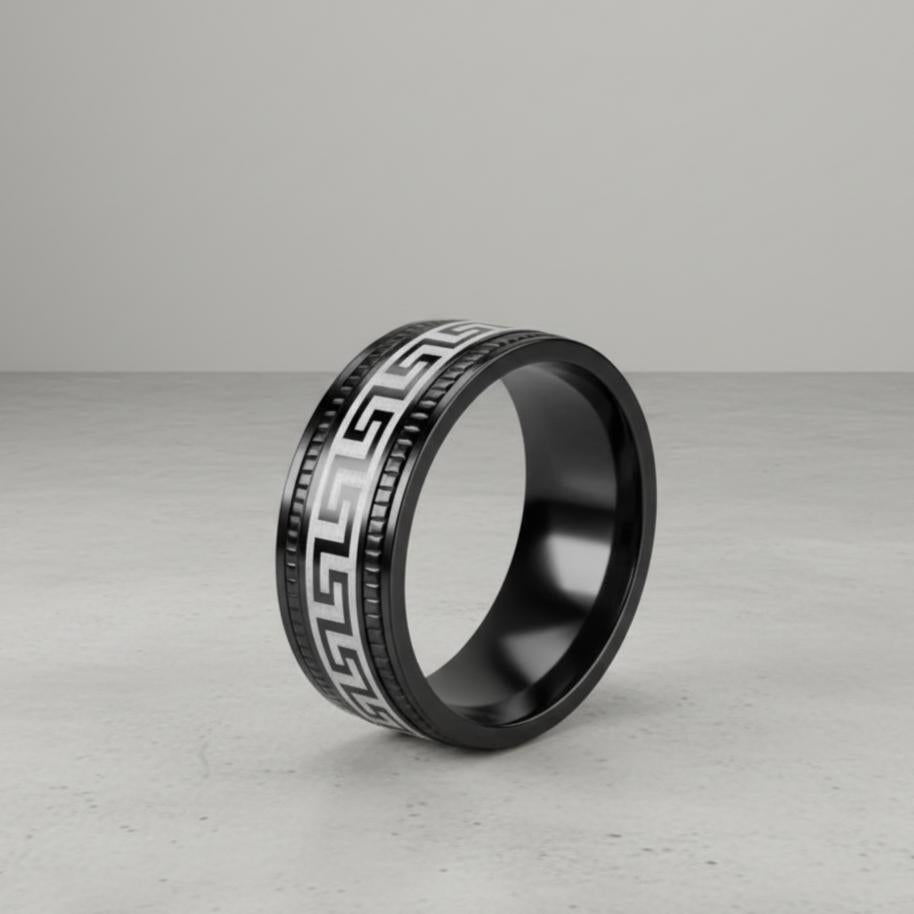 Unisex Black Stainless Steel Ring