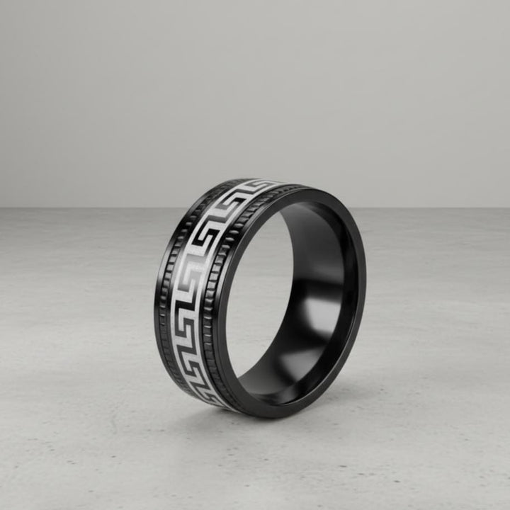 Unisex Black Stainless Steel Ring